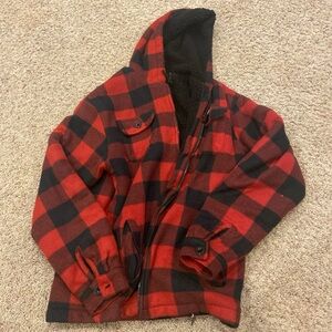 Flannel jack soft fleece inside
Mens size S